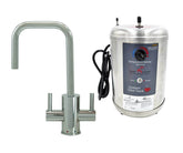 Hot & Cold Water Faucet with Contemporary Round Body & Handles (90° Spout) & Little Gourmet® Premium Hot Water Tank